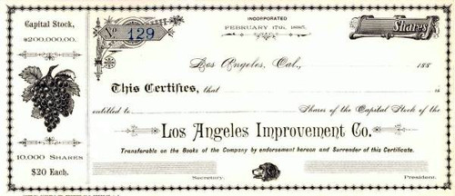 Los Angeles Improvement Co. 1880's