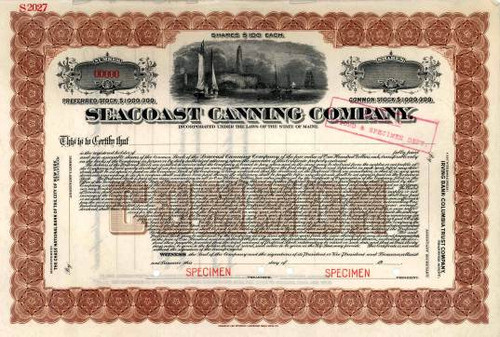 Seacoast Canning Company 1914 - Maine