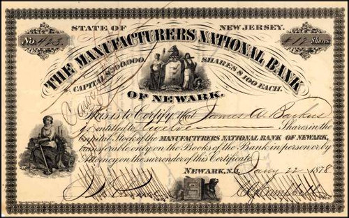 Manufacturers National Bank of Newark 1878