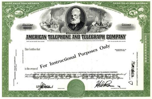 American Telephone and Telegraph Company  - Specimen