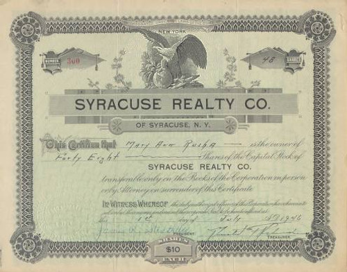 Syracuse Realty Company 1912 - 1921