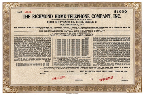 Richmond Home Telephone Company, Inc. - Indiana 1947