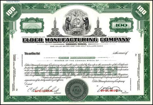 Elder Manufacturing Company - Missouri ( Apparel Maker )