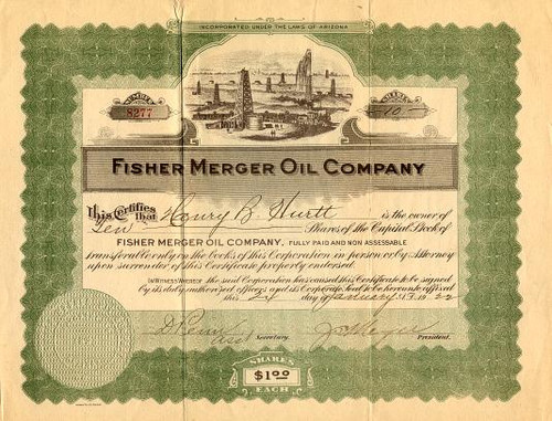 Fisher Merger Oil Company - Arizona 1922