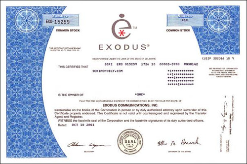 Exodus Communications - Went broke during the bursting of the dot-com bubble - 2001 Exodus Communications - Went broke during the bursting of the dot-com bubble - 2001