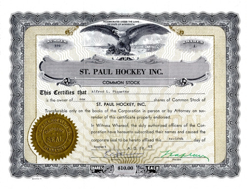 St. Paul Hockey Inc. (St. Paul Rangers, a New York Rangers affiliate)  - Minnesota 1960