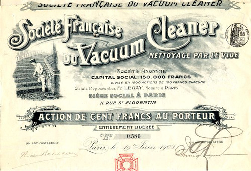 SociÃ©tÃ© FranÃ§aise du Vacuum Cleaner - Paris, France 1903