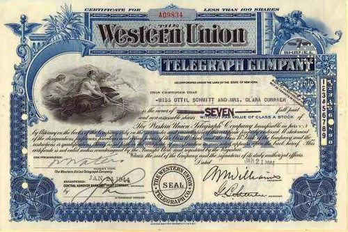 Western Union Telegraph Company (Western Union no longer sending telegrams)