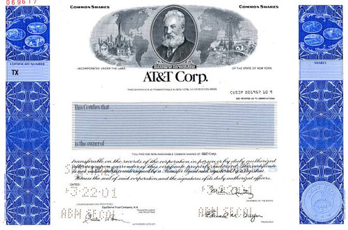 AT&T Corporation (Michael Armstrong as Chairman)  - LAST CERTIFICATE ISSUED - Specimen