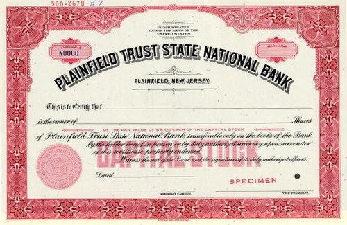 Plainfield Trust State National Bank - New Jersey