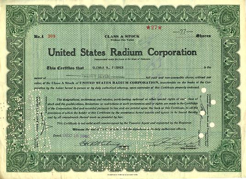 United States Radium Corporation - Delaware 1940 United States Radium Corporation - Delaware 1940