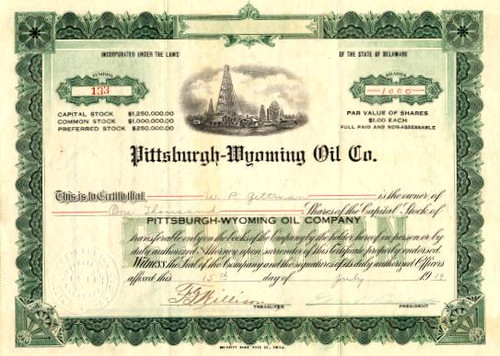 Pittsburgh - Wyoming Oil Co. - Delaware 1919