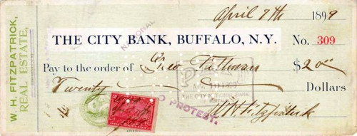 City Bank, Buffalo, N.Y. Check