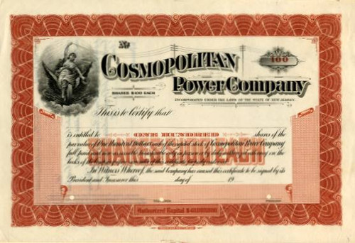 Cosmopolitan Power Company - New Jersey 1900