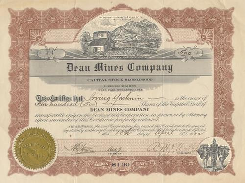 Dean Mines Company 1922 - Battlefield Mountain