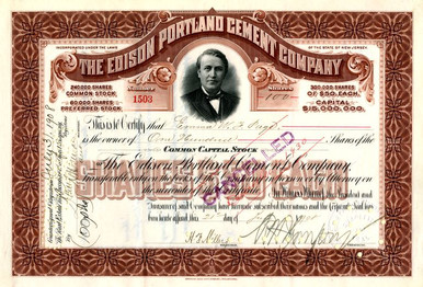 Edison Portland Cement Company (Vignette of a young Thomas Edison 