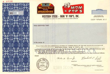 Western Steer - Mom 'N' Pop's, Inc. - North Carolina