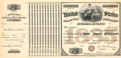 tobacco tax bond Early Tobacco Tax Certificate 1875 - 1885