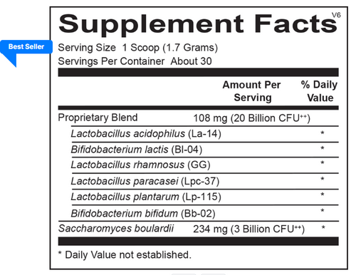 Ortho Molecular Ortho Biotic Powder 1.8oz (back)