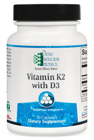 Ortho Molecular Vitamin K2 with D3 30 capsules (front)