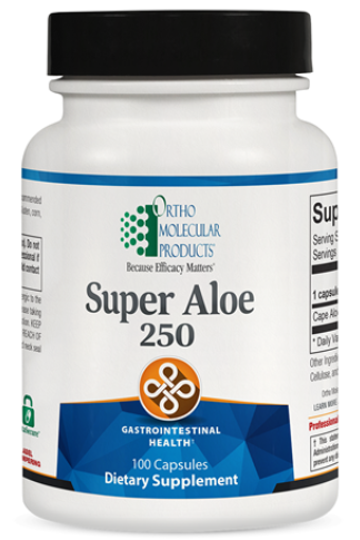 Ortho Molecular Super aloe 250 100 capsules (front)