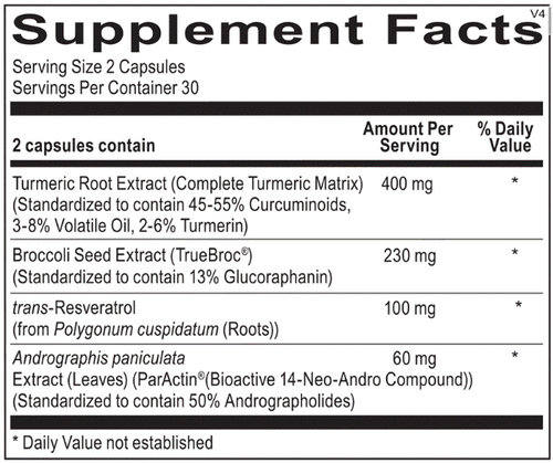 Ortho Molecular Resvoxitrol 60 Caps (back)