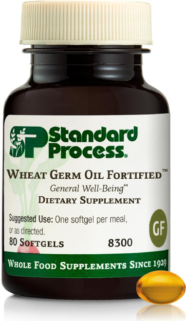 Standard Process Wheat Germ Oil Fortified - Whole Food Exercise, Antioxidant and Immune Support with Vitamin E and Wheat Germ Oil - 80 Softgels
