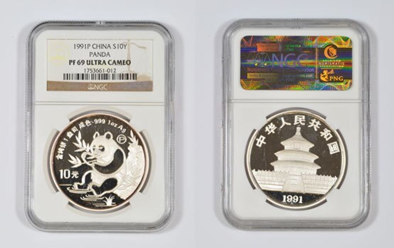 China 1991 Panda 1 oz Silver Proof Coin - NGC PF-69 Ultra