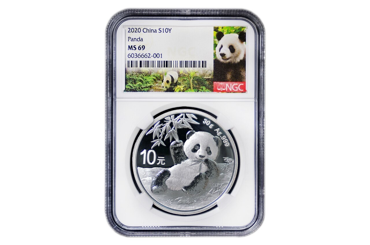 China 2020 Panda 30 Gram Silver BU Coin - NGC MS-69