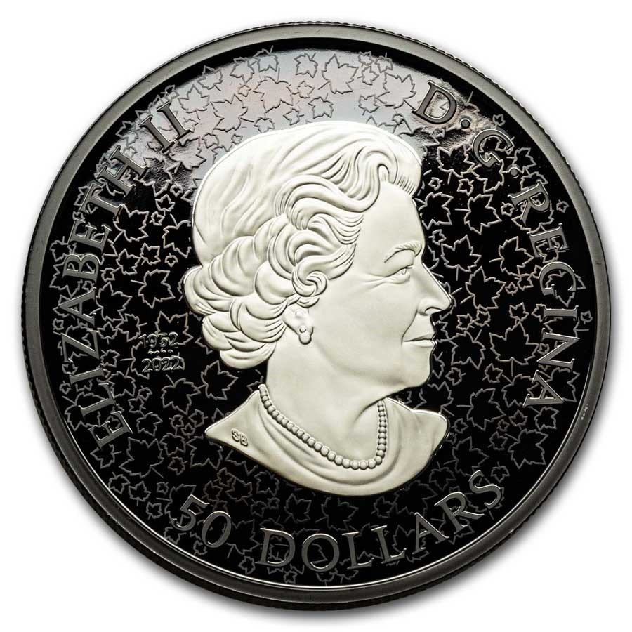 Canada 2024 Maple Leaves 5 oz Silver Coin with Black Rhodium