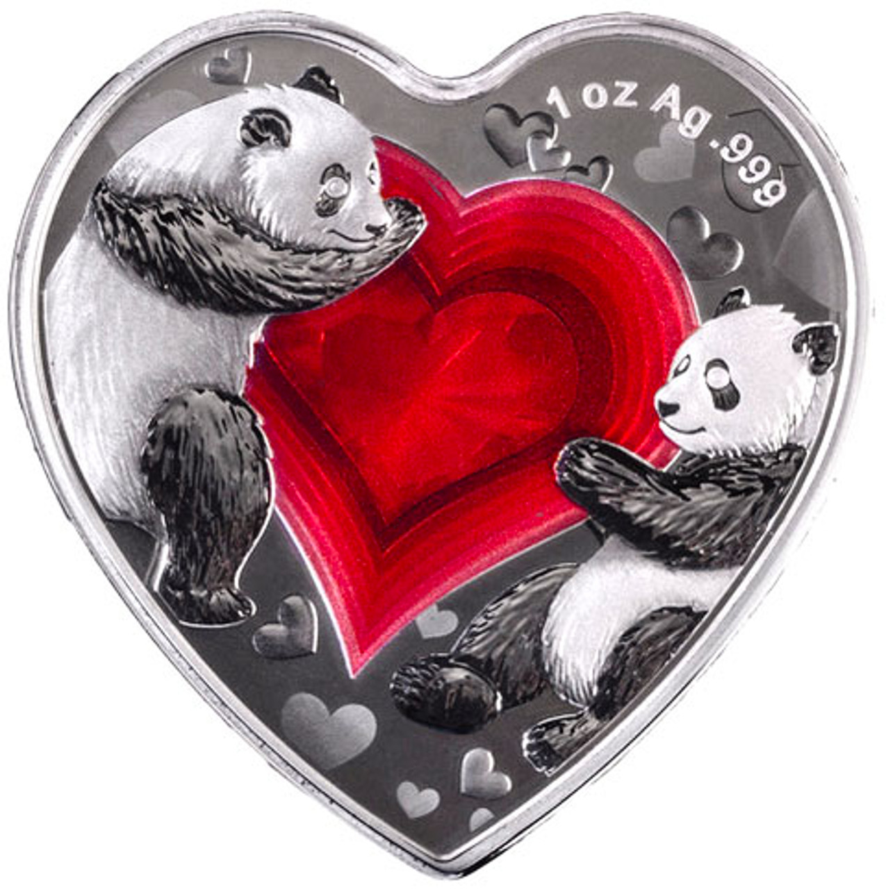 ♡panda♡ 120/130（U）（O） China 2025 Panda 1 oz Silver Proof - Heart Shaped