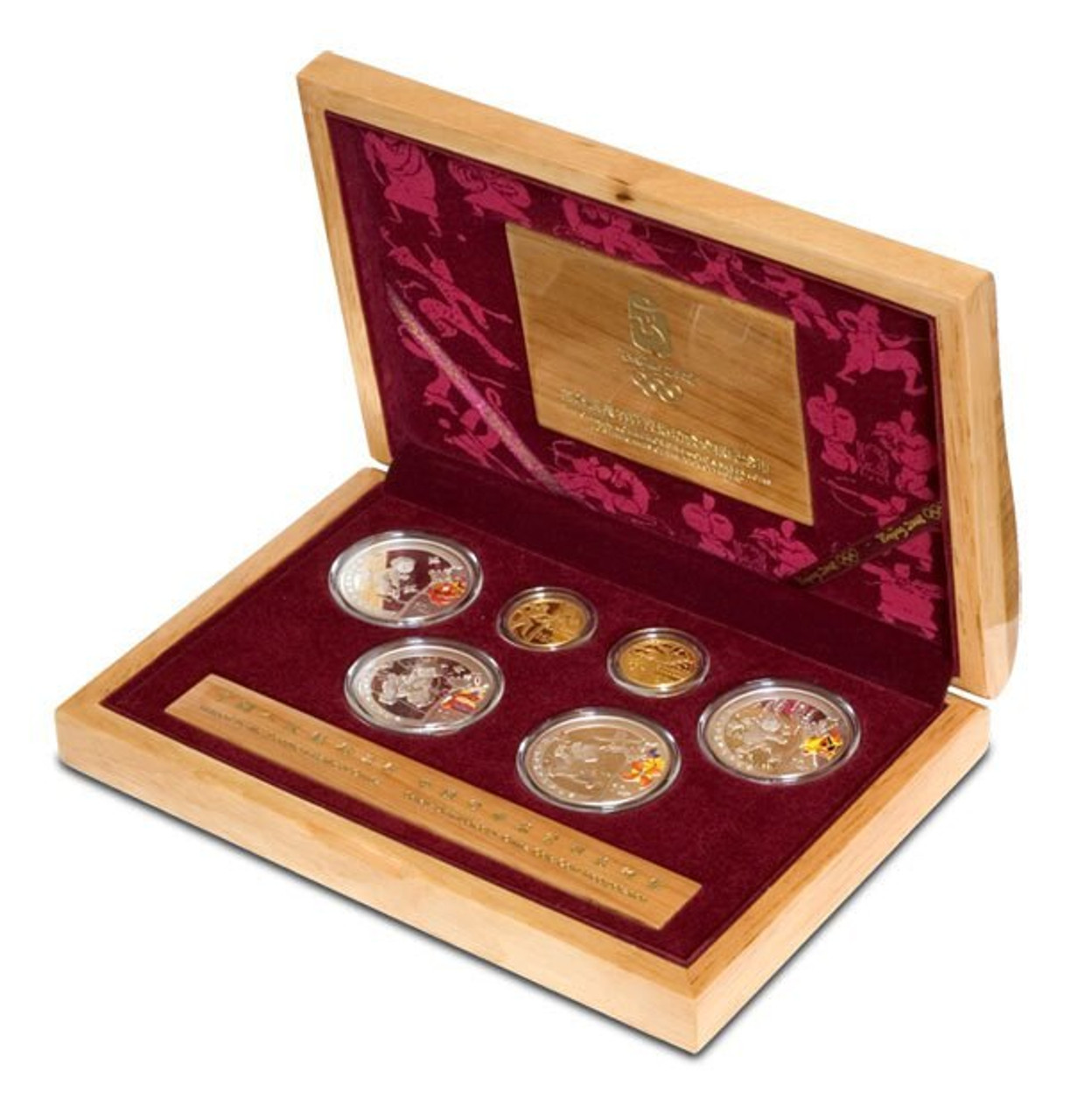 China 2008 Beijing Olympic Games Gold 2-Coin and Silver 4-Coin Set 