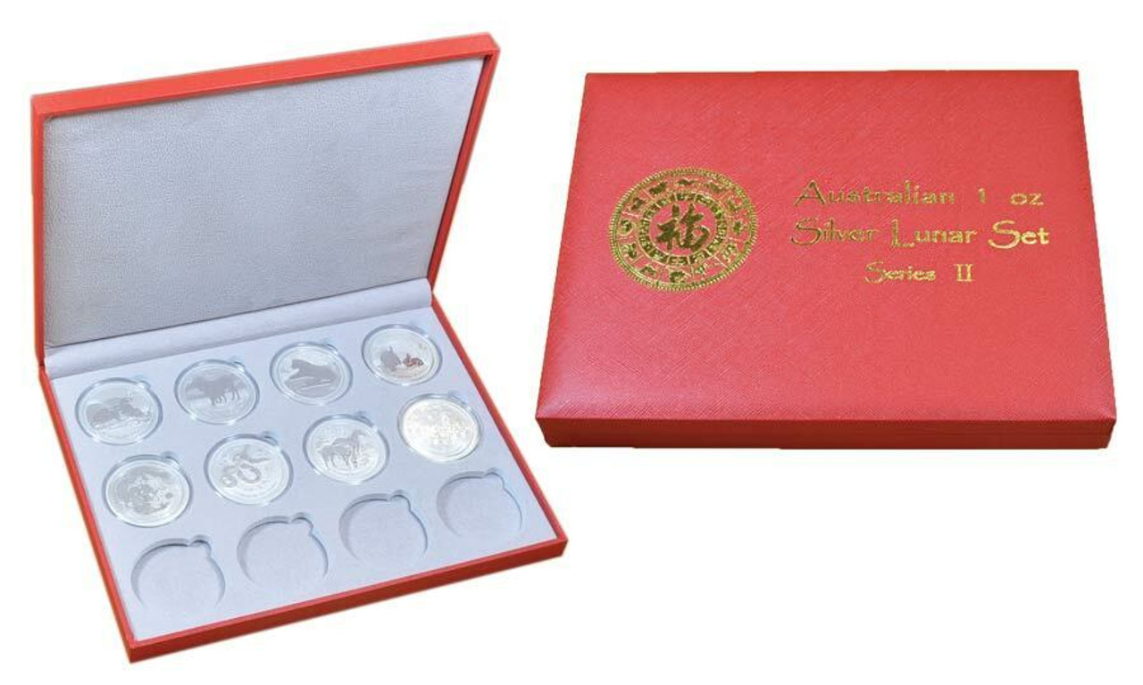 Box - Australia 2008-2019 Lunar Zodiac 1 oz Silver 12-Coin Set 