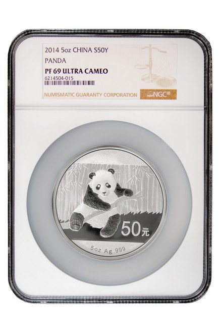 China 2014 Panda 5 oz Silver Proof Coin - NGC PF-69 Ultra Cameo