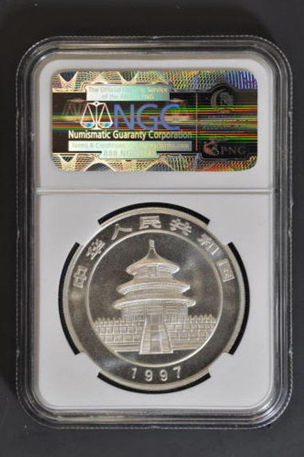 China 1997 Panda 1 oz Silver Coin - Large Date - NGC MS-67