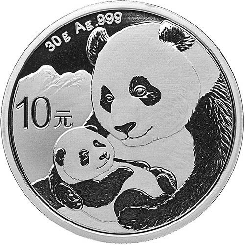 China 2019 Panda 30 Gram Silver BU Coin