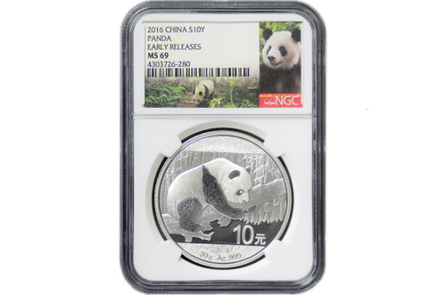 China 2020 Panda 30 Gram Silver BU Coin - NGC MS-69