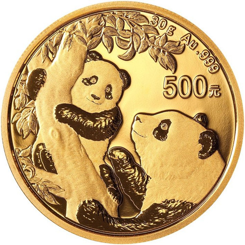 China 2021 Panda Gold 30 grams BU Coin