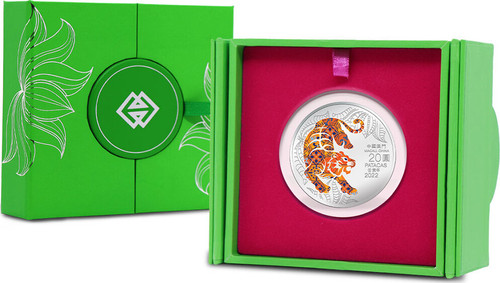 Macau 2022 Year of the Tiger 1 oz Silver Proof Coin - Color