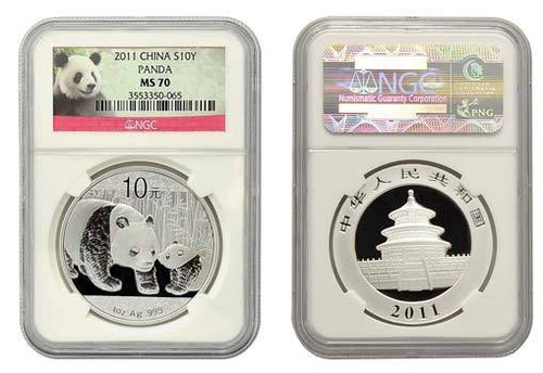 China 2011 Panda 1/10 oz Gold Coin - NGC MS-70 - Panda America