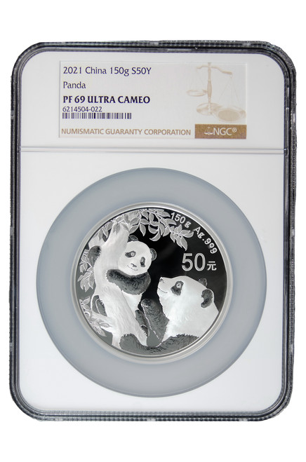 China 2021 Panda Silver 150 grams Proof Coin - NGCPF-69 Ultra Cameo