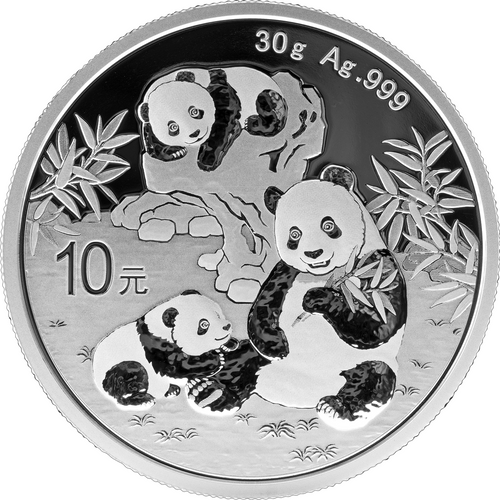 China 2025 Panda 30 grams Silver BU Coin