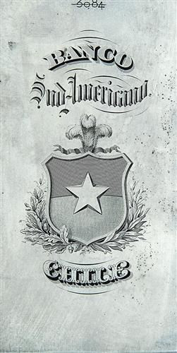 Chile 1873 Banco Sud-Americano - Currency Vignette Plate