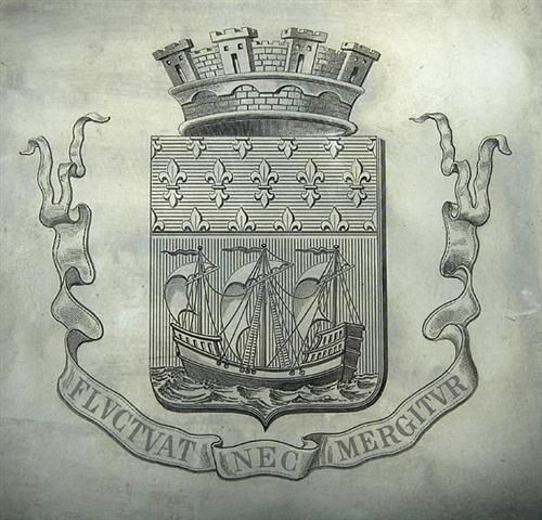 France 1854 Arms of the City of Paris - Vignette Plate
