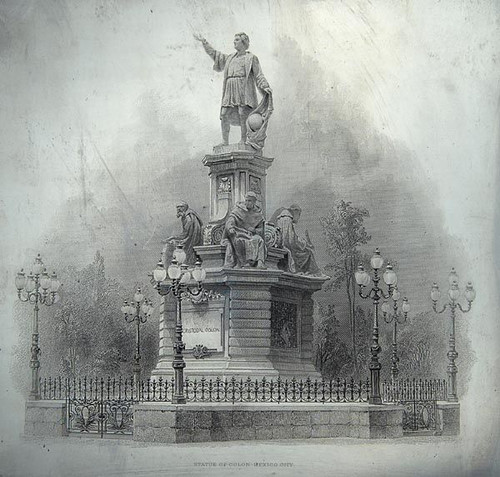 Mexico 1877 Statue of Christopher Columbus - Vignette Plate