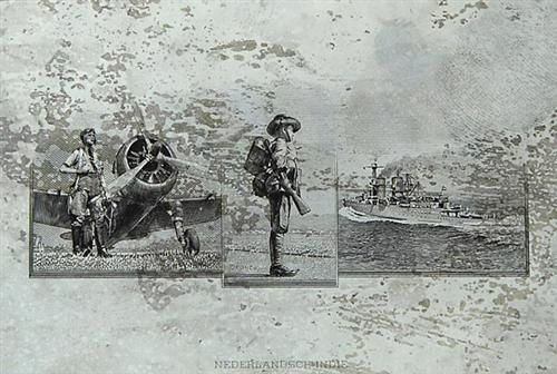 The Netherlands 1943 A Pilot,  A Soldier, A Ship - Currency Vignette Plate