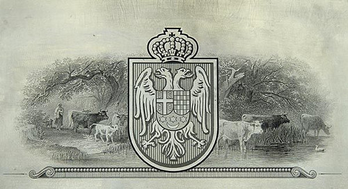 Serbia Kingdom of Arms of Serbs - Vignette Plate
