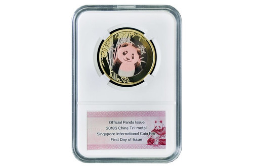 China 2018 Panda Singapore International Coin Fair SICF - Tri-metal Proof Medal