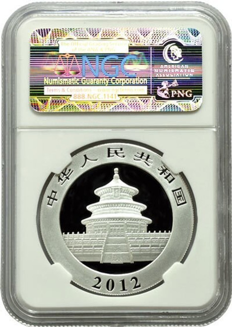 China 2012 Panda 1 oz Silver Coin - NGC MS-70 Early Release - Blue Label