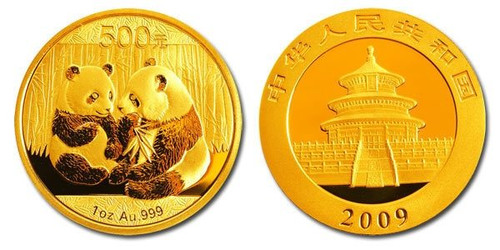 China 2009 Panda 1 oz Gold BU Coin